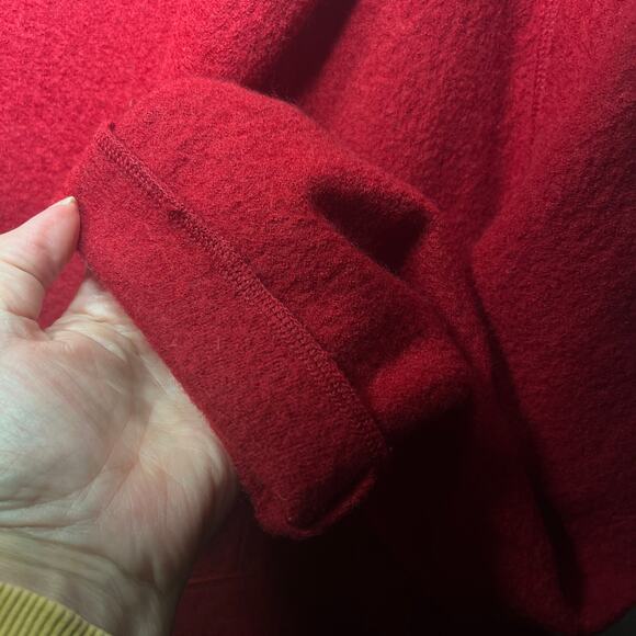 Talbots Jacket VTG Burgundy Red Wool Holiday Office Winter Open Front Pocket XL - Picture 4 of 9